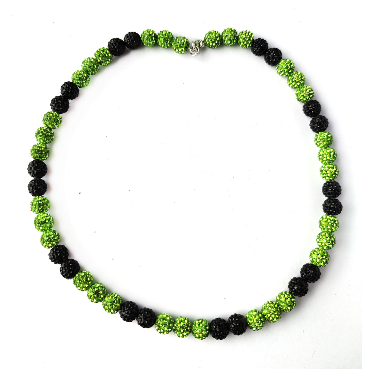 Lime green beaded necklace deals