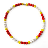 Baseball Drip Necklace Bead Rhinestone Shamballa Necklace Chiefs Red Yellow White