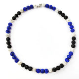 Baseball Bead Necklace for Boys Mens Rhinestone Necklace Baseball Drip Accessories Royal blue Black White