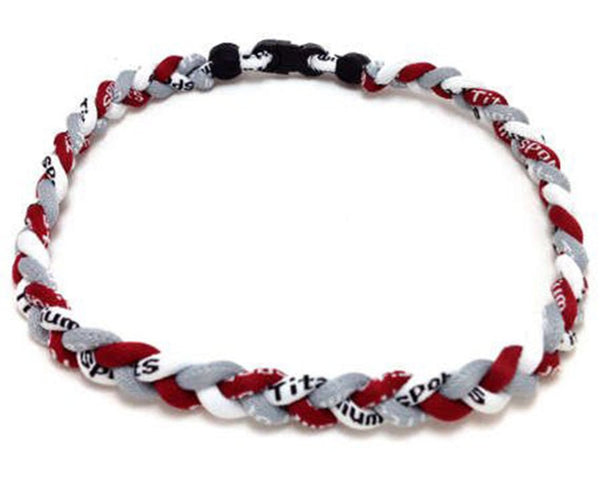 15 Maroon Gray White Baseball Rope Necklaces