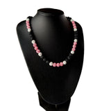 Softball Drip Necklace Bead Rhinestone Necklace for Girls Baseball Mom Pink Black White