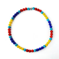 Autism Awareness Necklace Baseball Bead Rhinestone Necklace Red Yellow Blue Teal
