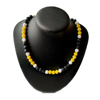 Baseball Drip Bead Necklace Rhinestone Bling Necklace Yellow Black White