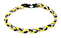 Pack of 12 Braided Rope Necklaces for Baseball Players Yellow Black White