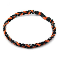 Pack of 12 Boys Baseball Rope Necklaces Black Orange