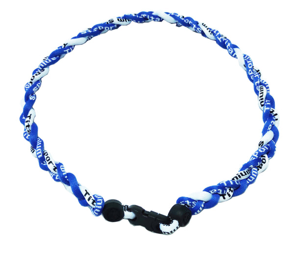 Pack of 12 Baseball Titanium Necklaces for Boys Blue White