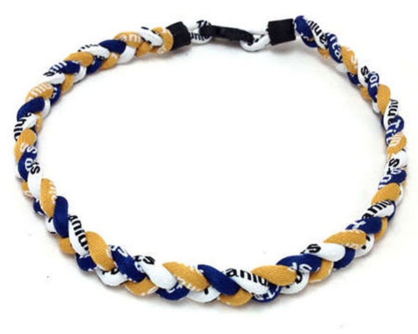 Pack of 12 Baseball Rope Necklaces for Boys Gold Navy White