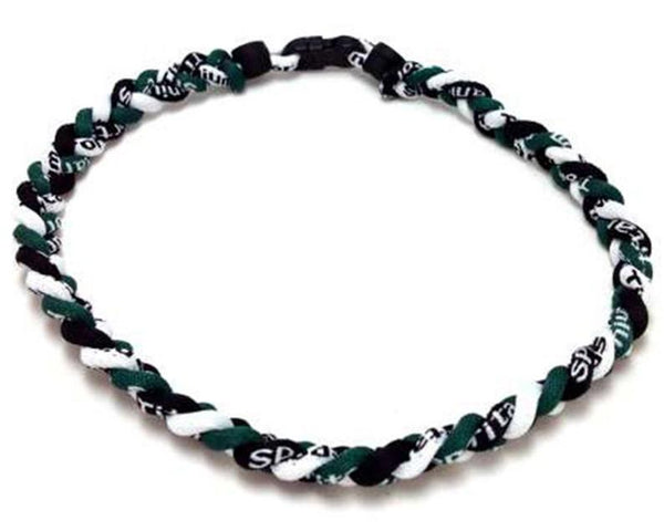 Pack of 12 Titanium Tornoad Baseball Necklaces Green Black White