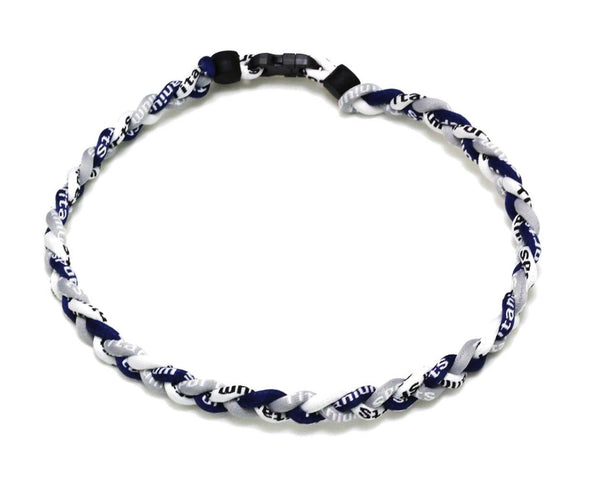 Pack of 12 Baseball Rope Necklaces Navy Gray White
