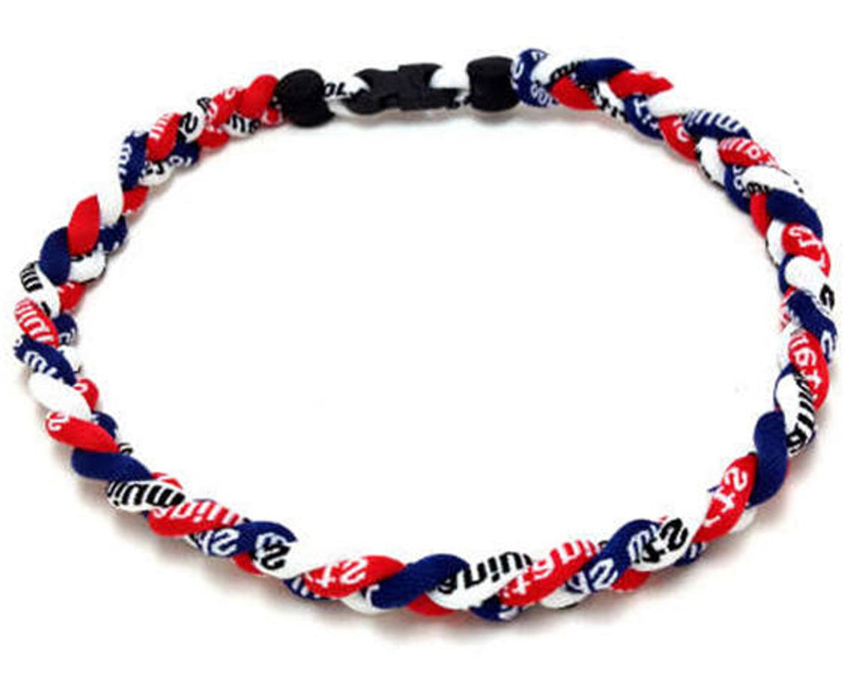 Pack of 12 Baseball Rope Necklaces Red Navy White – OhyIn