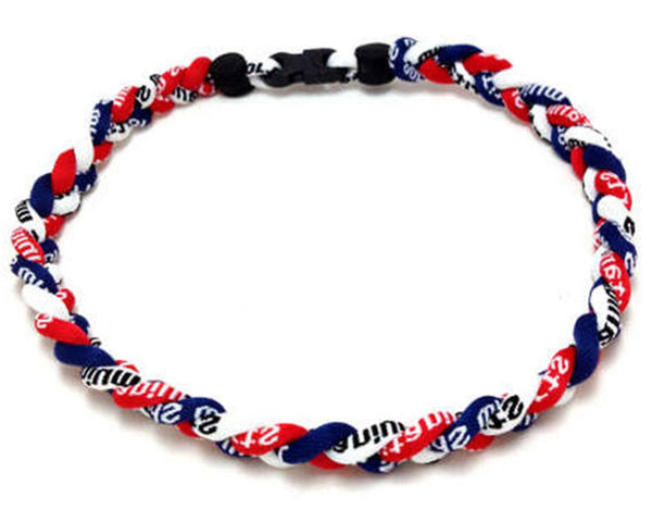 Pack of 12 Baseball Rope Necklaces Red Navy White